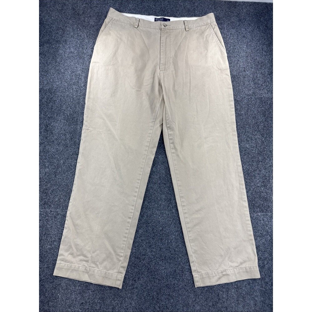 Polo Ralph Lauren Classic Chino Pants Men’s 36x30 Beige Khaki Flat Front EUC
